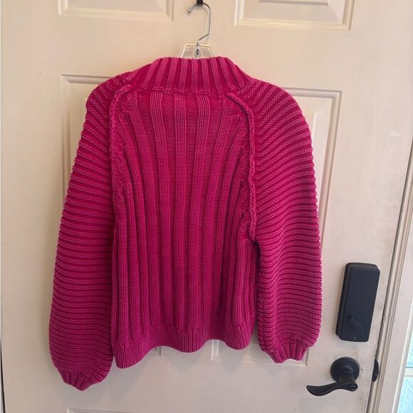 Free People Vibrant Pink Chinky Knit Sweater - Picture 5 of 5